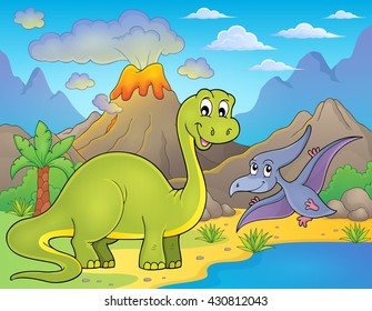 Dinosaur topic image 9 - eps10 vector illustration.