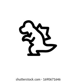 Dinosaur Toy Outline Icon Vector Illustration
