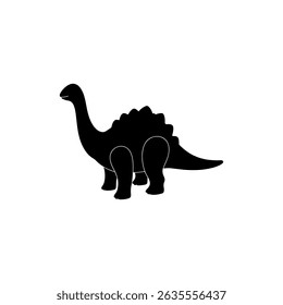 Dinosaur toy silhouette icon vector flat design.
