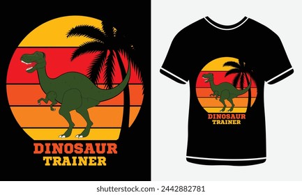 Dinosaur trainer - T shirt design - Print - T shirt design template - Ratio vintage t shirt design 