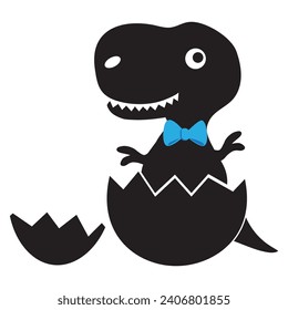 Dinosaur T-Rex baby boy vector cartoon illustration