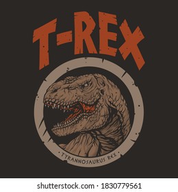 Dinosaur trex close upillustration, Premium Vector