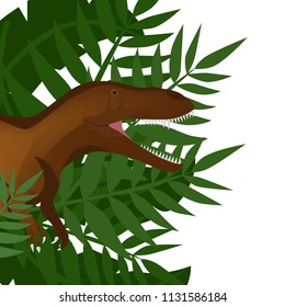 Dinosaur T-Rex. Dino in the jungle Illustration. Vector. EPS 10