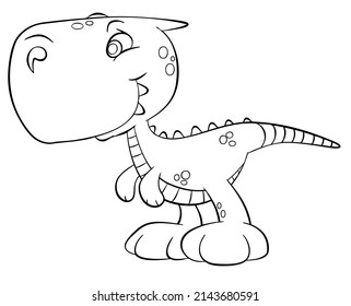 Dinosaur T-Rex. Element for coloring page. Cartoon style.