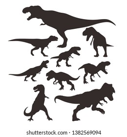dinosaur t-rex icon logo set