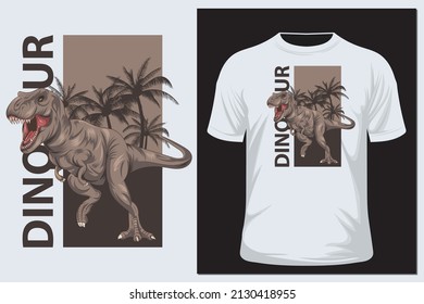 Dinosaur T-Rex illustration, tee shirt graphics, typography, hand drawing