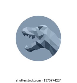 Dinosaur T-REX LOGO vector illustration of a predator animal low poly