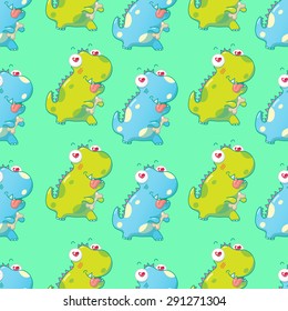 Dinosaur is t-rex, pattern, vector eps 10.
