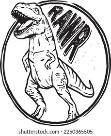 a dinosaur t-rex rawr illustration