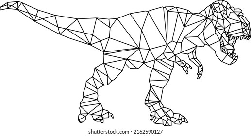 Dinosaurier-T-Rex-Seitenpolygonal-Modell 3d 