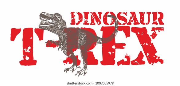 Dinosaur trex  tshirt graphic design vector art