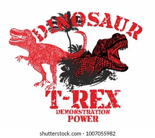 Dinosaur trex  tshirt graphic design vector art