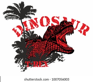 Dinosaur trex  tshirt graphic design vector art