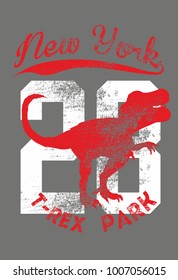 Dinosaur trex  tshirt graphic design vector art