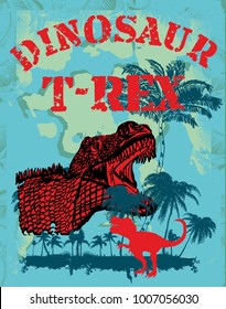 Dinosaur trex  tshirt graphic design vector art