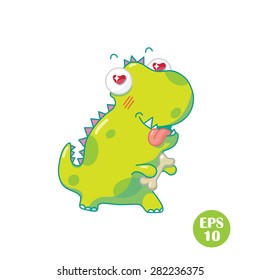 Dinosaur is t-rex, vector eps 10.