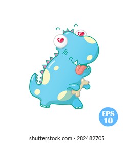 Dinosaur is t-rex, vector eps 10.