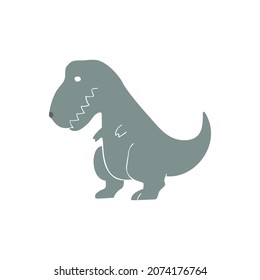 Dinosaur t-rex vector illustration. Cute unhappy isolated character