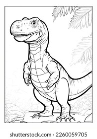 Dinosaur T-Rex.Tyrannosaurus Rex Vector illustration character, coloring and scrap book for adults and kids.