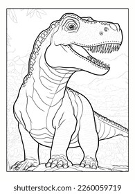 Dinosaur T-Rex.Tyrannosaurus Rex Vector illustration character, coloring and scrap book for adults and kids.