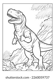 Dinosaurier T-Rex.Tyrannosaurus Rex Vektorgrafik Charakter, Farbe und Schrott Buch für Erwachsene und Kinder.