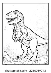 Dinosaur T-Rex.Tyrannosaurus Rex Vector illustration character, coloring and scrap book for adults and kids.