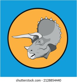 Dinosaur Triceratops Head Vector Logo eps
