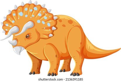 A dinosaur triceratops on white background illustration
