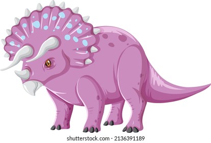 A dinosaur triceratops on white background illustration