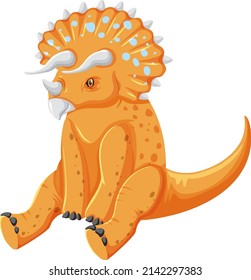 A dinosaur triceratops on white background illustration