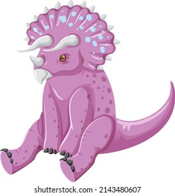 A dinosaur triceratops on white background illustration