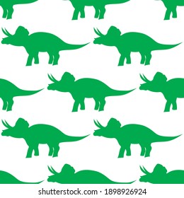 Dinosaur triceratops, seamless pattern, vector illustration