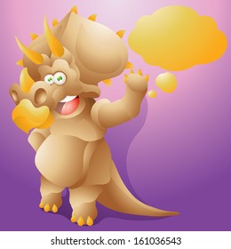 dinosaur triceratops with speech bubble