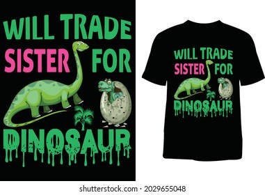 Dinosaur t-shirt design. T-shirt design for print.