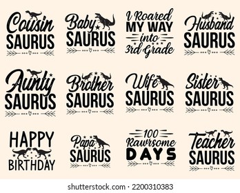 Archivo vectorial de diseño de camisetas de dinosaurio