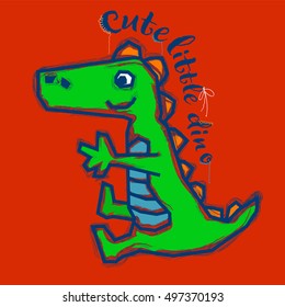 Dinosaur / T-shirt graphics / cute cartoon characters / cute graphics for kids / Book illustrations / textile graphic