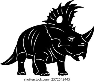 dinosaur with tusk silhouette  vector