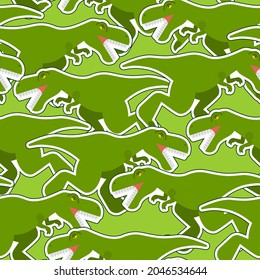 Dinosaur Tyrannosaur pattern seamless. T-rex background. Dino ornament