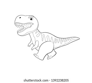 Dinosaur Tyrannosaurus black and white instructions 
