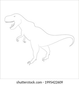 dinosaur tyrannosaurus coloring book, vector illustration