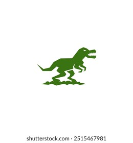 Dinosaur Tyrannosaurus geometric shapes logo design.