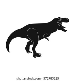 Dinosaur Tyrannosaurus icon in black style isolated on white background. Dinosaurs and prehistoric symbol stock vector illustration.