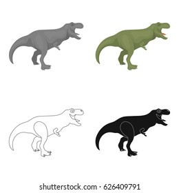 Dinosaur Tyrannosaurus icon in cartoon style isolated on white background. Dinosaurs and prehistoric symbol stock vector illustration.