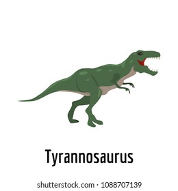 Dinosaur tyrannosaurus icon. Flat illustration of dinosaur tyrannosaurus vector icon for web.