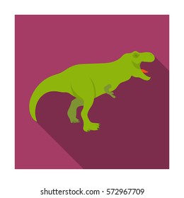 Dinosaur Tyrannosaurus icon in flat style isolated on white background. Dinosaurs and prehistoric symbol stock vector illustration.