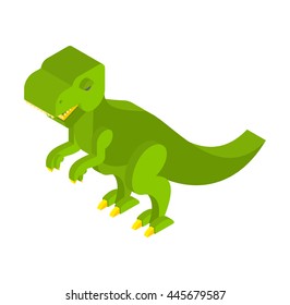 Dinosaur Tyrannosaurus isometric. Prehistoric monster with teeth 3D. Ancient reptile of Jurassic period. T-rex animal predator
