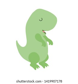 Dinosaur Tyrannosaurus Rex icon in flat style for designing dino party, children holiday, dinosaurus related materials.