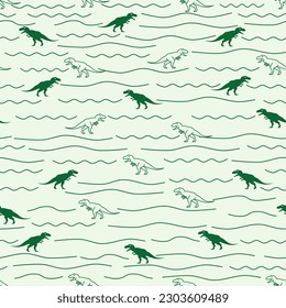 Dinosaur Tyrannosaurus rex seamless pattern vector design for kids