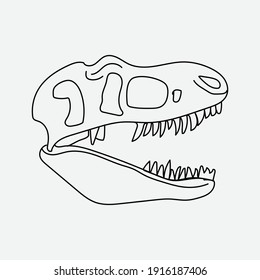 Dinosaur tyrannosaurus rex skull drawing vector