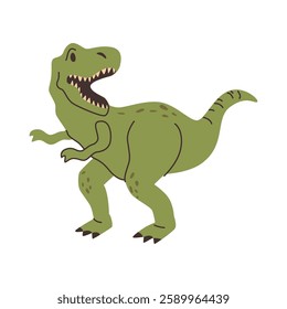 Dinosaur Tyrannosaurus Rex. Vector isolated icon of prehistoric reptile. Ancient predator. Animal of Jurassic period with big teeth. Aggressive beast, angry lizard from Polynesian era, monster